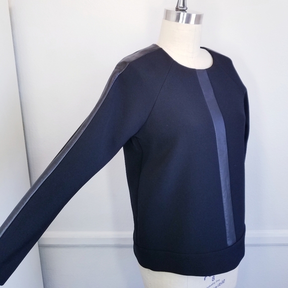 Madewell | Leather Insert Sweatshirt M - Picture 4 of 14